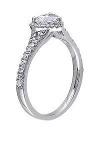 1 ct. t.w. Diamond Halo Heart Engagement Ring