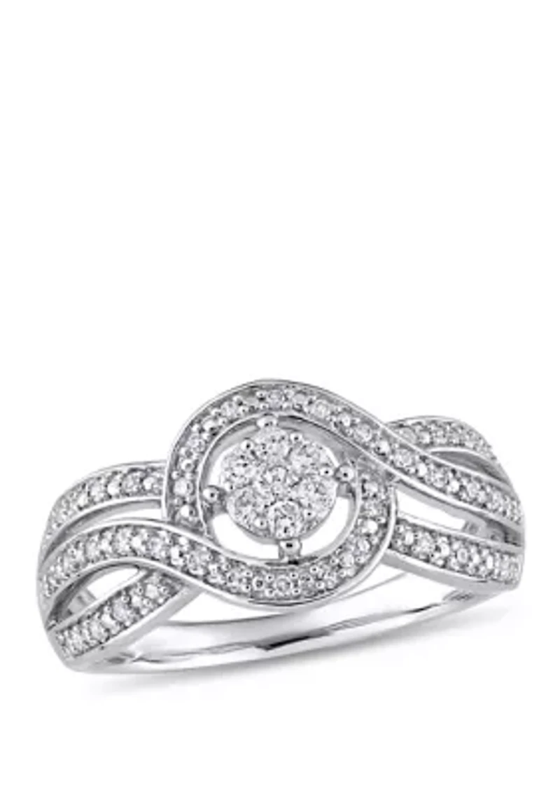 1/4 ct. t.w. Diamond Crossover Engagement Ring