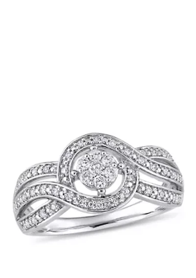1/4 ct. t.w. Diamond Crossover Engagement Ring