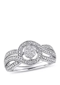 1/4 ct. t.w. Diamond Crossover Engagement Ring