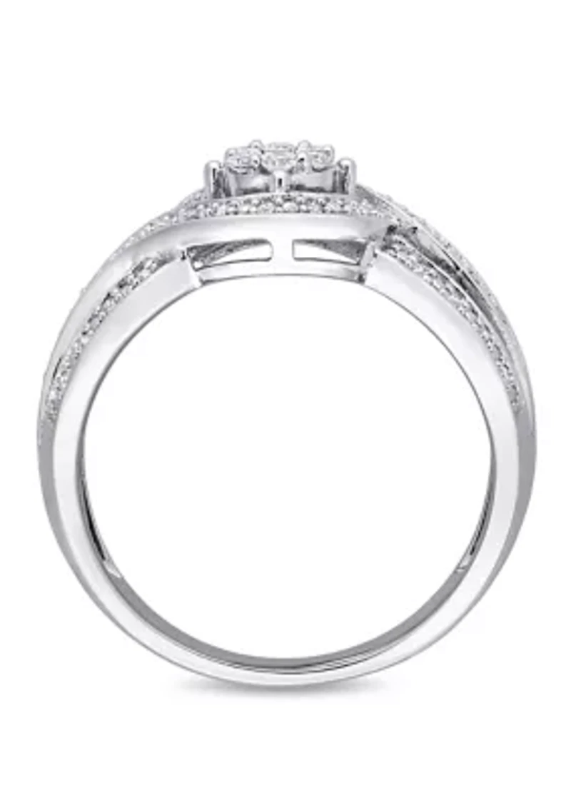 1/4 ct. t.w. Diamond Crossover Engagement Ring