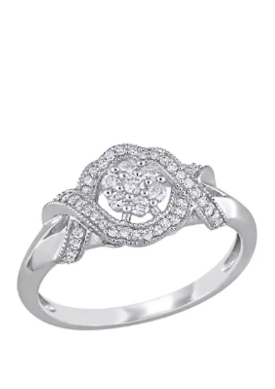 1/3 ct. t.w. Diamond Twist Floral Engagement Ring