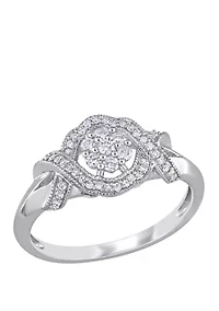 1/3 ct. t.w. Diamond Twist Floral Engagement Ring