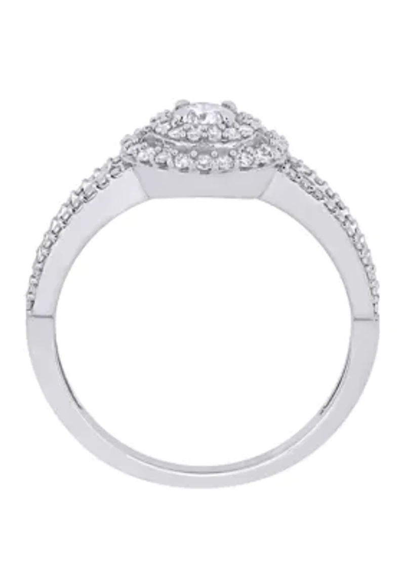 3/4 ct. t.w. Diamond Double Halo Engagement Ring