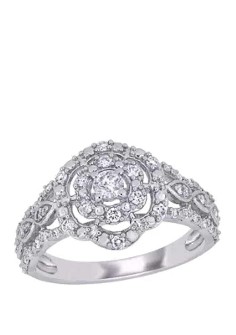 3/8 ct. t.w. Diamond Cluster Engagement Ring