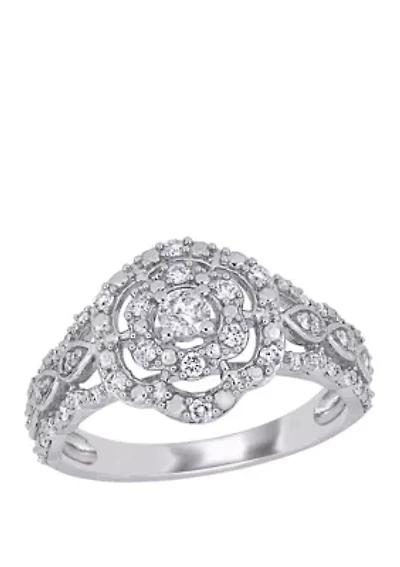 3/8 ct. t.w. Diamond Cluster Engagement Ring