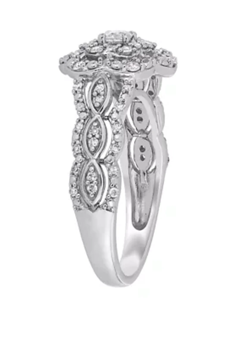 3/8 ct. t.w. Diamond Cluster Engagement Ring
