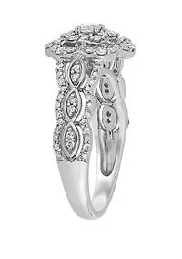 3/8 ct. t.w. Diamond Cluster Engagement Ring