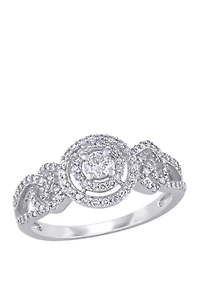 1/2 ct. t.w. Diamond Cluster Halo Engagement Ring