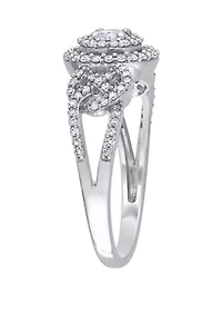 1/2 ct. t.w. Diamond Cluster Halo Engagement Ring