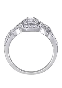 1/2 ct. t.w. Diamond Cluster Halo Engagement Ring