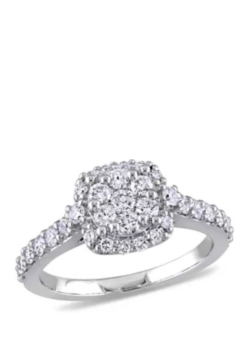 1 ct. t.w. Diamond Cluster Halo Engagement Ring