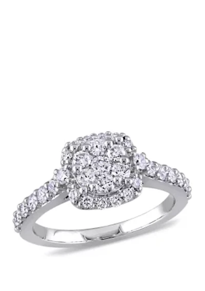 1 ct. t.w. Diamond Cluster Halo Engagement Ring