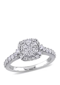 1 ct. t.w. Diamond Cluster Halo Engagement Ring