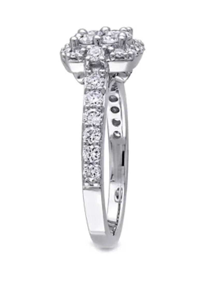 1 ct. t.w. Diamond Cluster Halo Engagement Ring