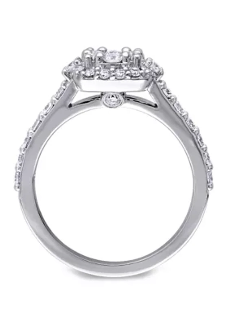 1 ct. t.w. Diamond Cluster Halo Engagement Ring