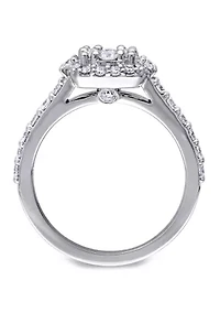 1 ct. t.w. Diamond Cluster Halo Engagement Ring