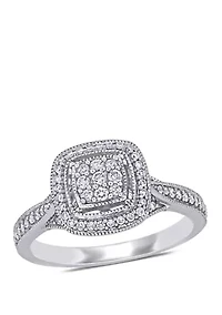 1/3 ct. t.w. Diamond Cluster Halo Engagement Ring
