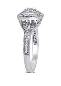 1/3 ct. t.w. Diamond Cluster Halo Engagement Ring