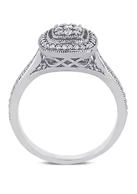 1/3 ct. t.w. Diamond Cluster Halo Engagement Ring