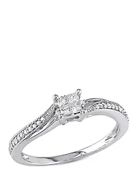 1/5 ct. t.w. Diamond Princess Cut Engagement Ring 10k White Gold