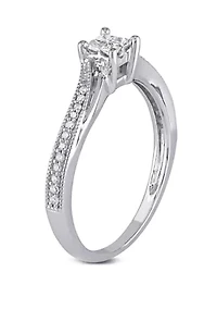 1/5 ct. t.w. Diamond Princess Cut Engagement Ring 10k White Gold
