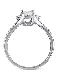 1/2 ct. t.w. Diamond Princess Cut Engagement Ring 10k White Gold