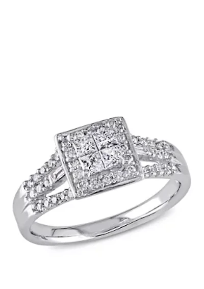 1/2 ct. t.w. Diamond Princess Cut Engagement Ring
