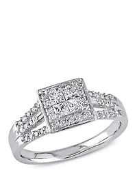 1/2 ct. t.w. Diamond Princess Cut Engagement Ring