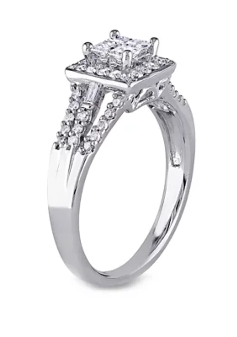 1/2 ct. t.w. Diamond Princess Cut Engagement Ring