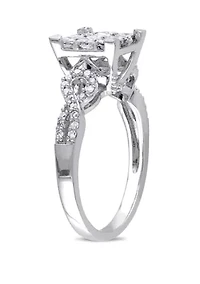 1 ct. t.w. Diamond Princess Cut Engagement Ring 10k White Gold
