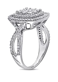 1 ct. t.w. Diamond Double Halo Engagement Ring 10k White Gold
