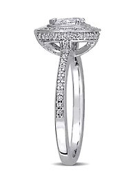 5/8 ct. t.w. Diamond Pear Cut Halo Engagement Ring 14k White Gold