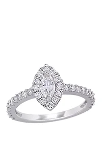 1 ct. t.w. Diamond Marquise Halo Engagement Ring 14k White Gold