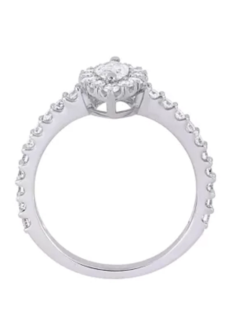 1 ct. t.w. Diamond Marquise Halo Engagement Ring 14k White Gold