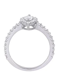 1 ct. t.w. Diamond Marquise Halo Engagement Ring 14k White Gold