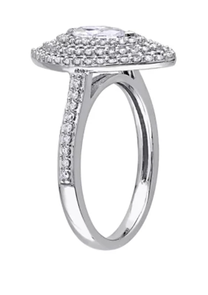 1 ct. t.w. Diamond Marquise Triple Halo Engagement Ring 14k White Gold