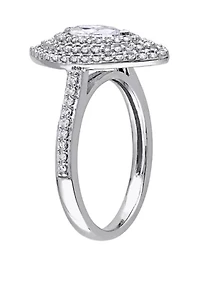1 ct. t.w. Diamond Marquise Triple Halo Engagement Ring 14k White Gold