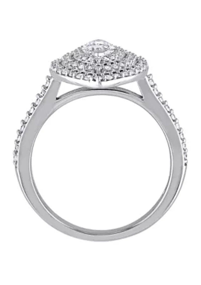 1 ct. t.w. Diamond Marquise Triple Halo Engagement Ring 14k White Gold