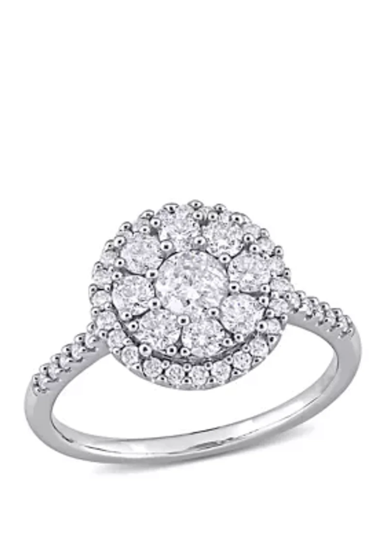 1 ct. t.w. Diamond Composite Halo Engagement Ring 10k White Gold