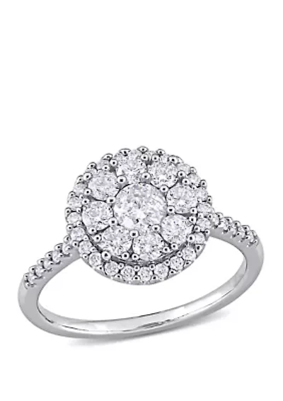 1 ct. t.w. Diamond Composite Halo Engagement Ring 10k White Gold