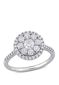 1 ct. t.w. Diamond Composite Halo Engagement Ring 10k White Gold