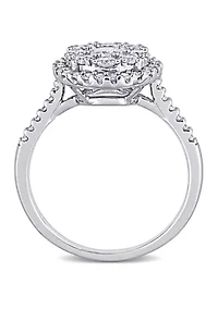 1 ct. t.w. Diamond Composite Halo Engagement Ring 10k White Gold