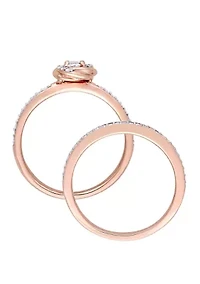 2 Piece 1/2 ct. t.w. Diamond Swirl Bridal Ring Set 10k Rose Gold