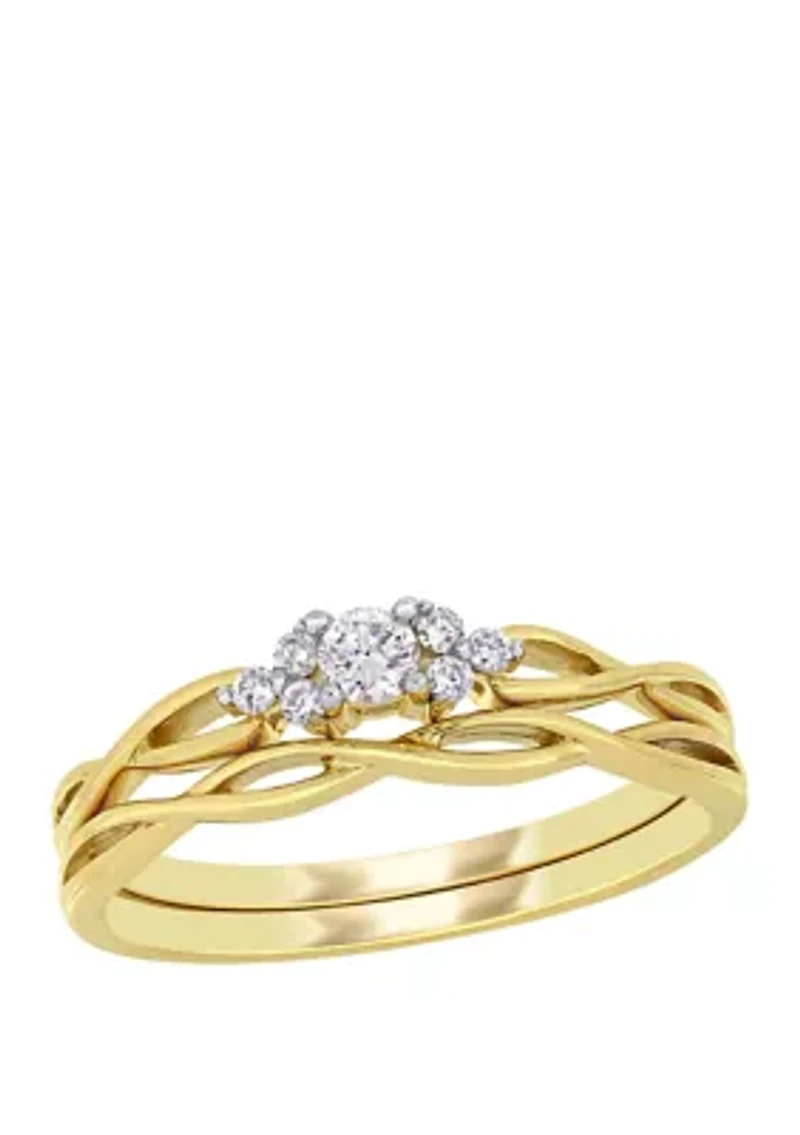 2 Piece 1/6 ct. t.w. Diamond Infinity Bridal Set 10k Yellow Gold