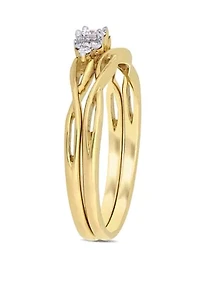 2 Piece 1/6 ct. t.w. Diamond Infinity Bridal Set 10k Yellow Gold