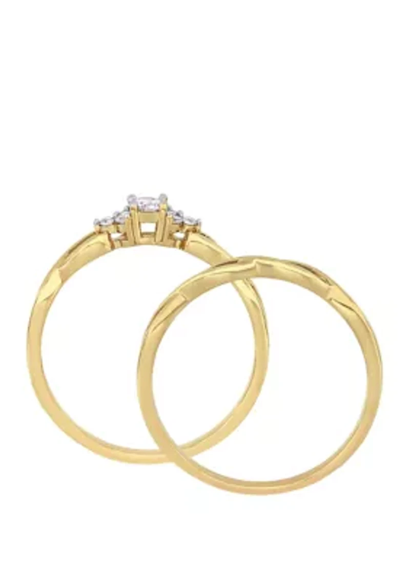 2 Piece 1/6 ct. t.w. Diamond Infinity Bridal Set 10k Yellow Gold