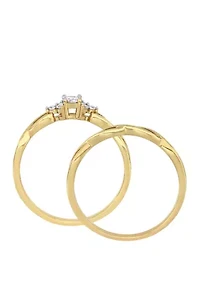 2 Piece 1/6 ct. t.w. Diamond Infinity Bridal Set 10k Yellow Gold