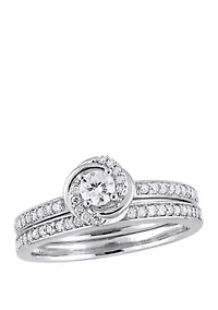 2 Piece 1/2 ct. t.w. Diamond Swirl Bridal Ring Set 10k White Gold
