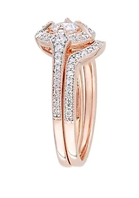 2 Piece 3/4 ct. t.w. Diamond Openwork Bridal Set 10k Rose Gold